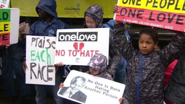 Anti-racism rally in Belfast