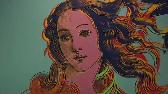 One of the paintings at the international Pop Art exhibition in Madrid