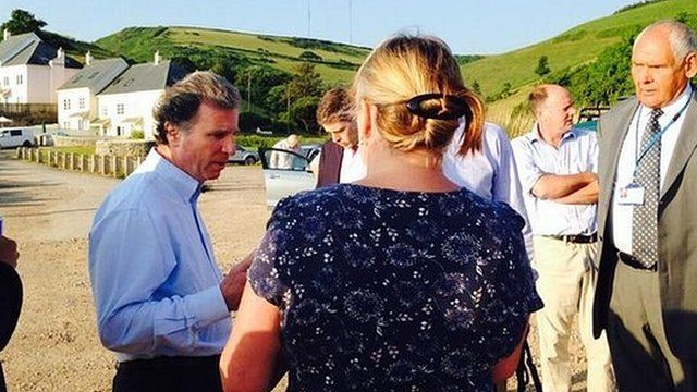 Oliver Letwin MP speaking to Hallsands residents