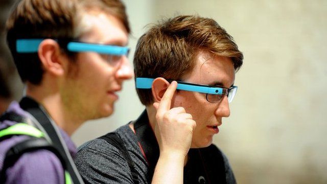 People wearing Google glass