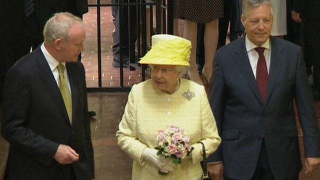 Martin McGuinness, The Queen and Peter Robinson