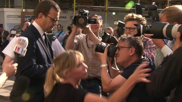 Andy Coulson, leaving the Old Bailey