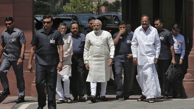 Indian Prime Minister Narendra Modi (centre)