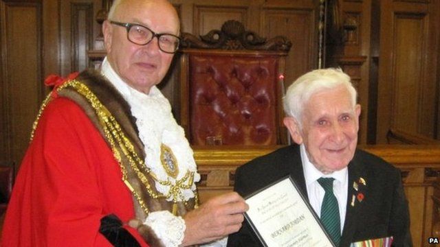 Bernard Jordan with Brighton and Hove Mayor Brian Fitch