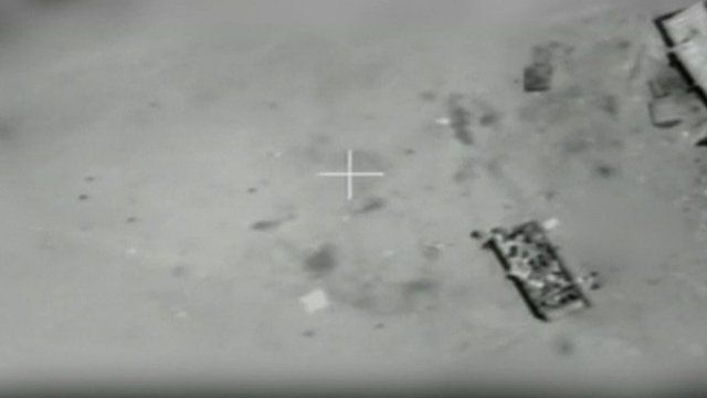 Israeli footage of aborted airstrike