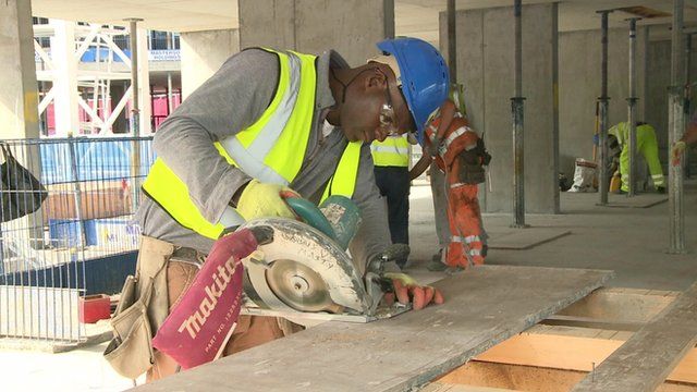 Skilled worker on a building site
