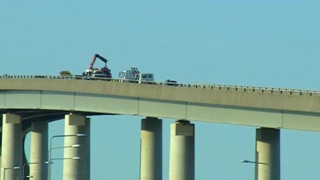 Crash scene on Sheppey Crossing