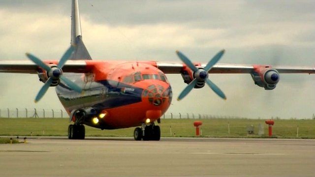 Plane carrying aid for Iraq leaves east Midlands Airport