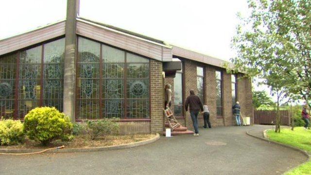 Parishioners at St Peter's Church in Stoneyford spent Saturday morning cleaning off sectarian graffiti