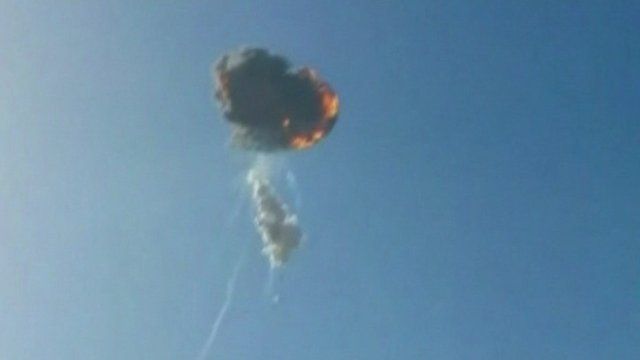 The SpaceX Falcon 9 rocket exploding