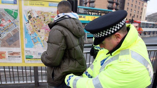 Police officer undertaking a stop and search