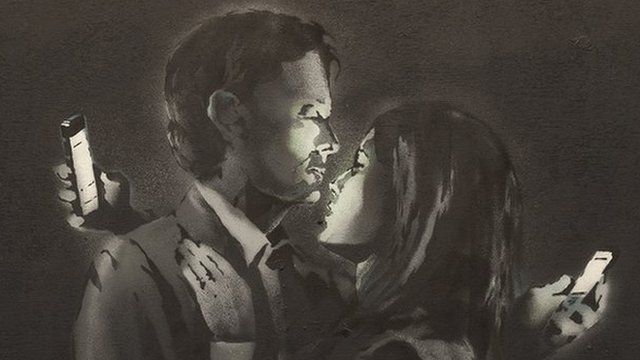 Banksy's Mobile Lovers