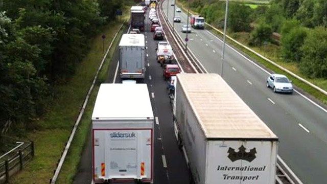 A55 crash tailbacks