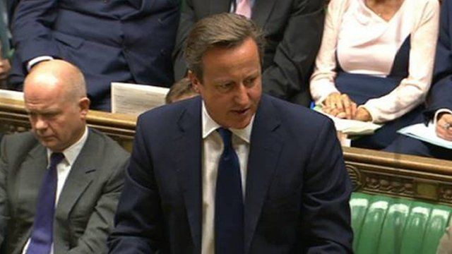 David Cameron speaking in the House of Commons