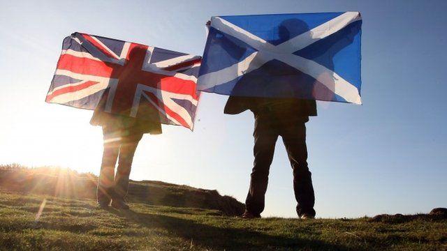 Union flag and Scottish Saltire