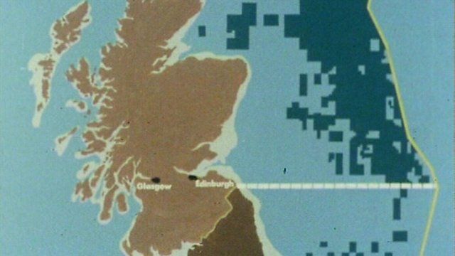 Graphic depicting oil discovered in the North Sea around Britain