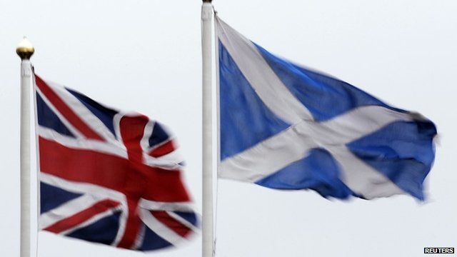 The Union flag and Saltire