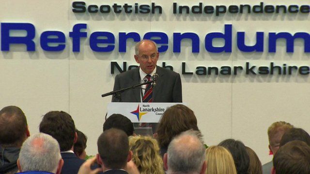 North Lanarkshire declaring in the Scottish referendum
