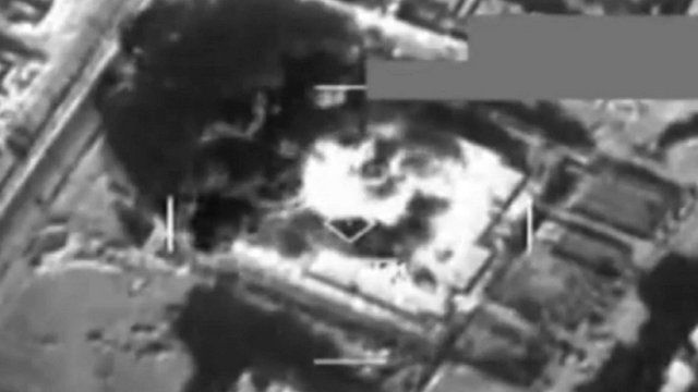 Still from air strike - Pentagon footage