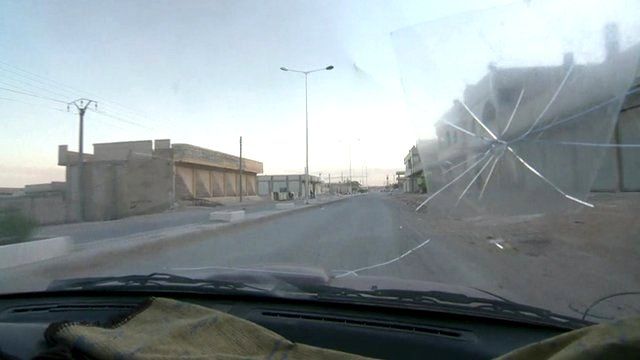 The view through a car windscreen