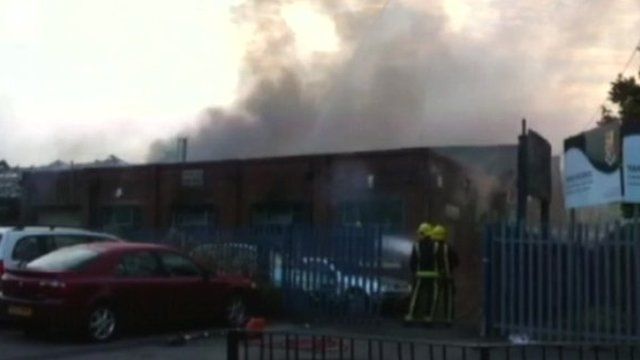 Firefighters stopped the blaze spreading to the school next door, the fire service said.