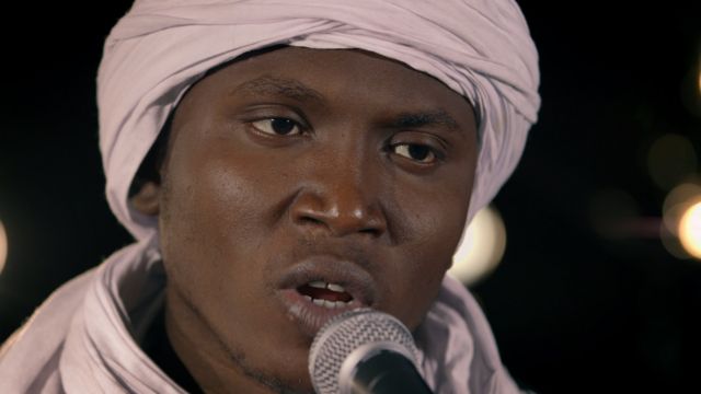 Aliou Toure lead singer of Songhoy Blues