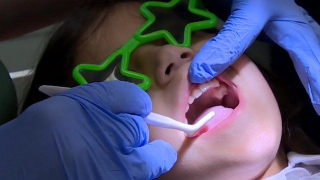 Mariam Ahmad in the dentist's chair