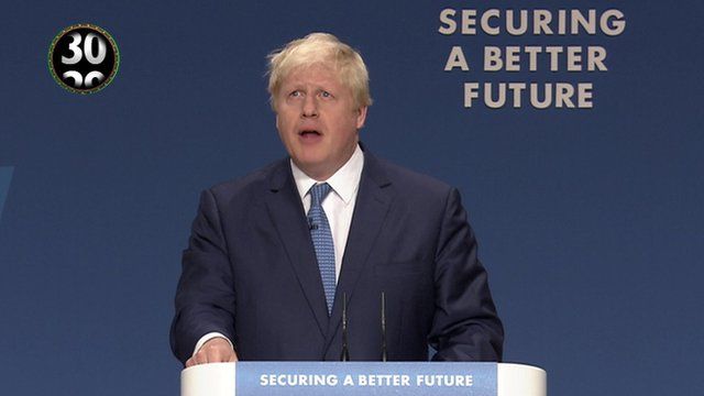 Boris Johnson at the Tory conference