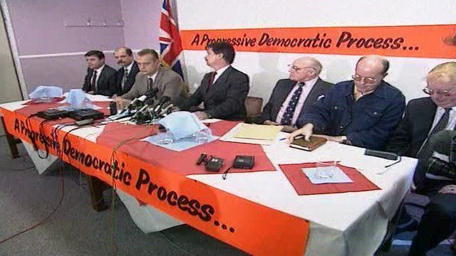 Loyalist paramilitaries in Northern Ireland announced a ceasefire in October 1994