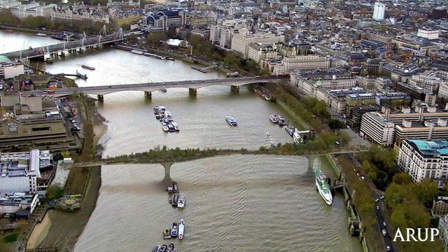 The proposed garden bridge