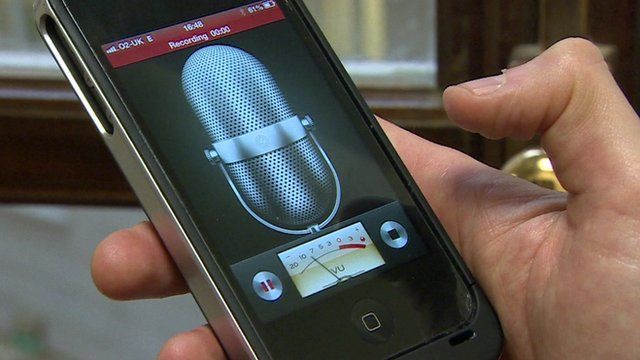 Smartphone used to make a recording