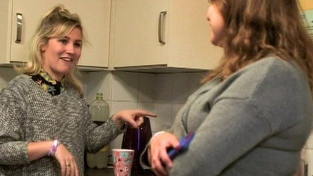 Molly in her university kitchen