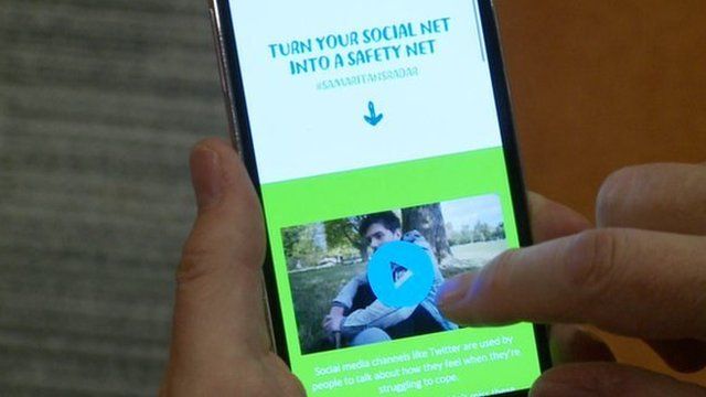 Phone showing the Samaritans Radar app