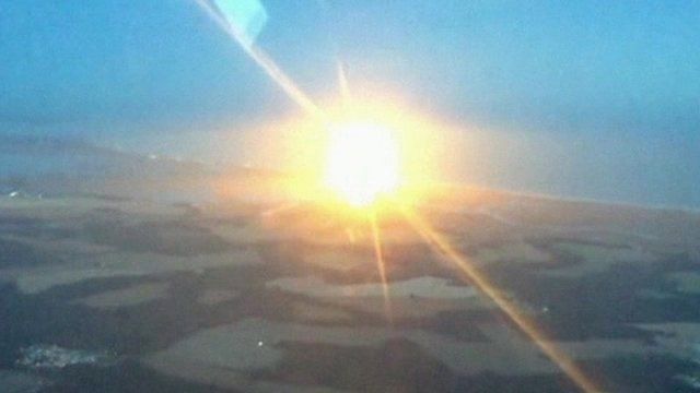 Explosion at launch site seen from the air