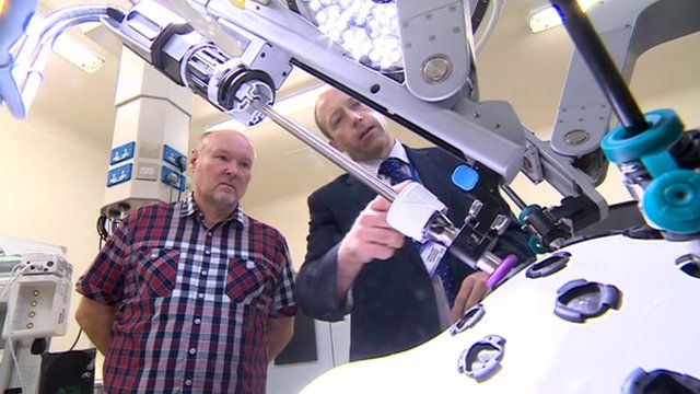The robot will be used for colon, womb and prostate surgery at Leicester General Hospital.