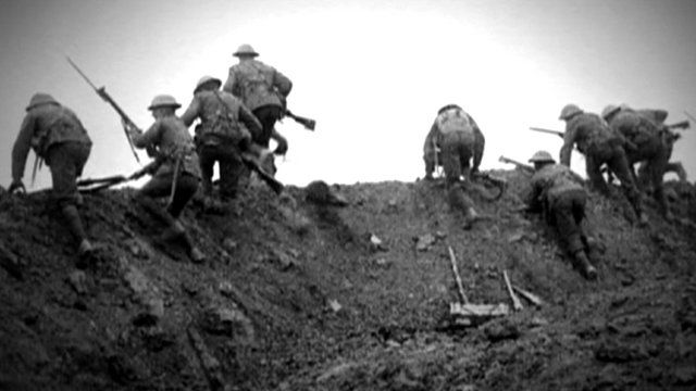 Soldiers going over the top - WW1