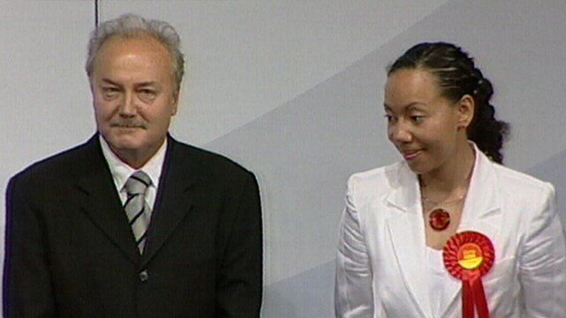 The victorious George Galloway and the defeated Oona King react to the result in Bethnal Green and Bow