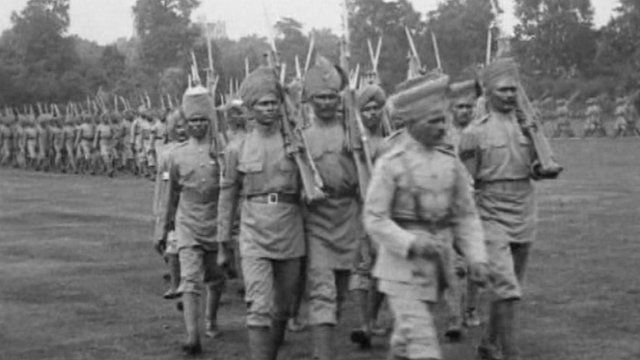 Archive image of Indian soldiers on the battlefield