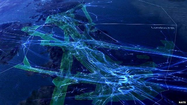 Air traffic controllers release timelapse tour of UK airspace - BBC News