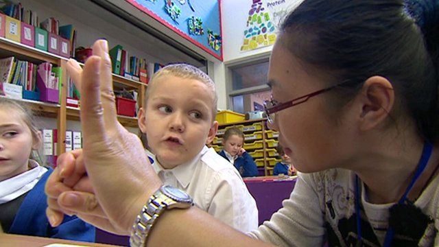 Shanghai teacher helping UK schoolboy do sums