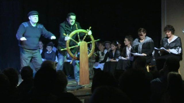 A play about the tragedy by local playwright Joe Burns was performed on Sunday night