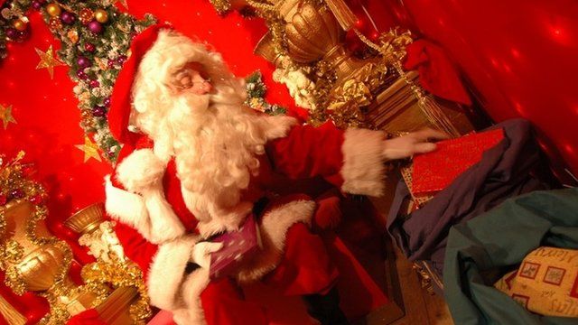Santa in his grotto