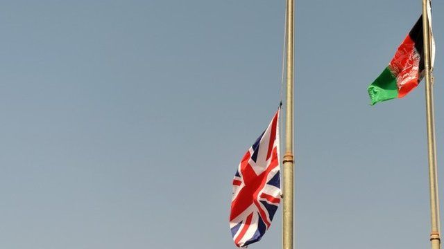 UK and Afghan flags