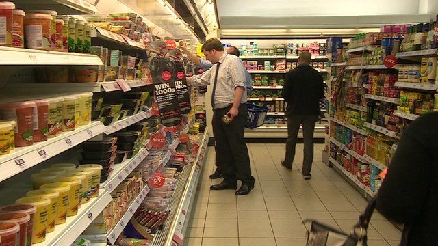 Shoppers in a supermarket