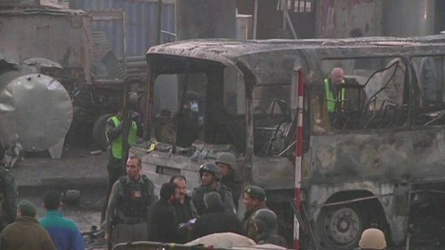 Burnt out bus