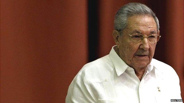 President Raul Castro addresses the audience during the National Assembly in Havana