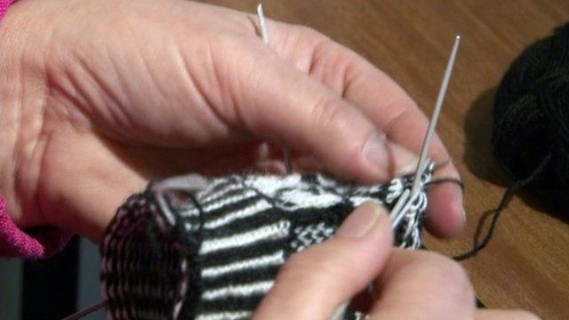Woman knitting