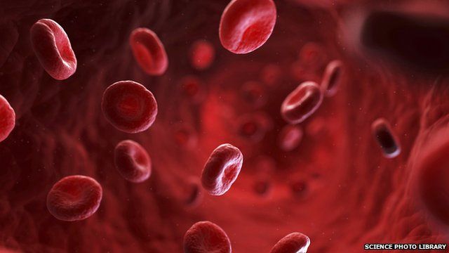 A computer generated image of red blood cells