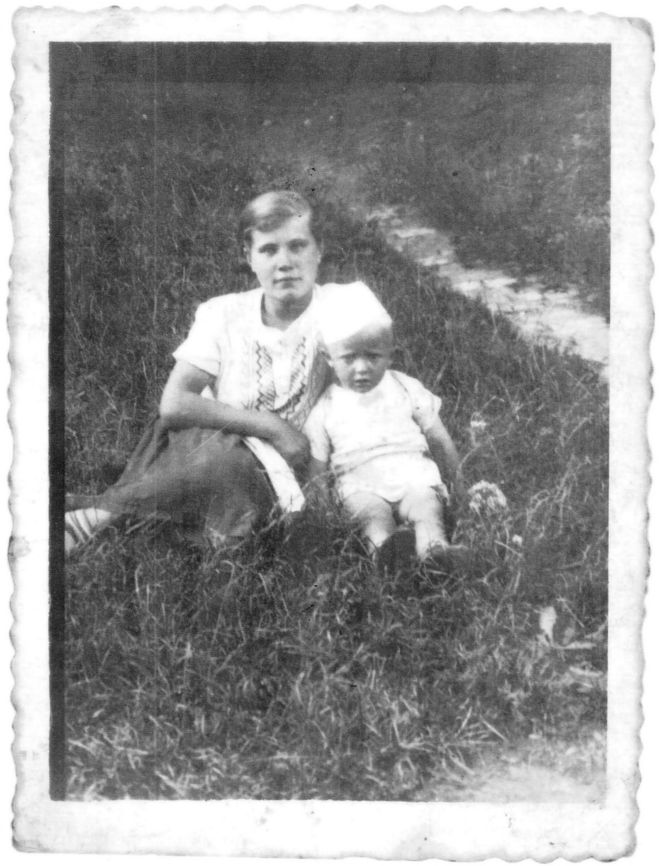 With her cousin in 1938, her final peaceful summer before the invasion of Poland by Hitler and Stalin