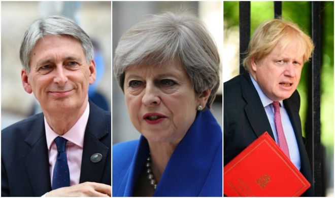 Philip Hammond, Theresa May and Boris Johnson